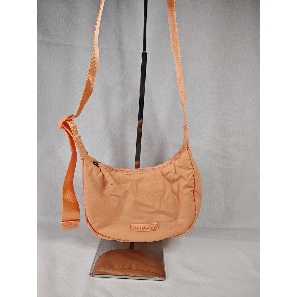 Athleta Power of She Orange Nylon Crescent Crossbody Bag Shoulder Sling FA25